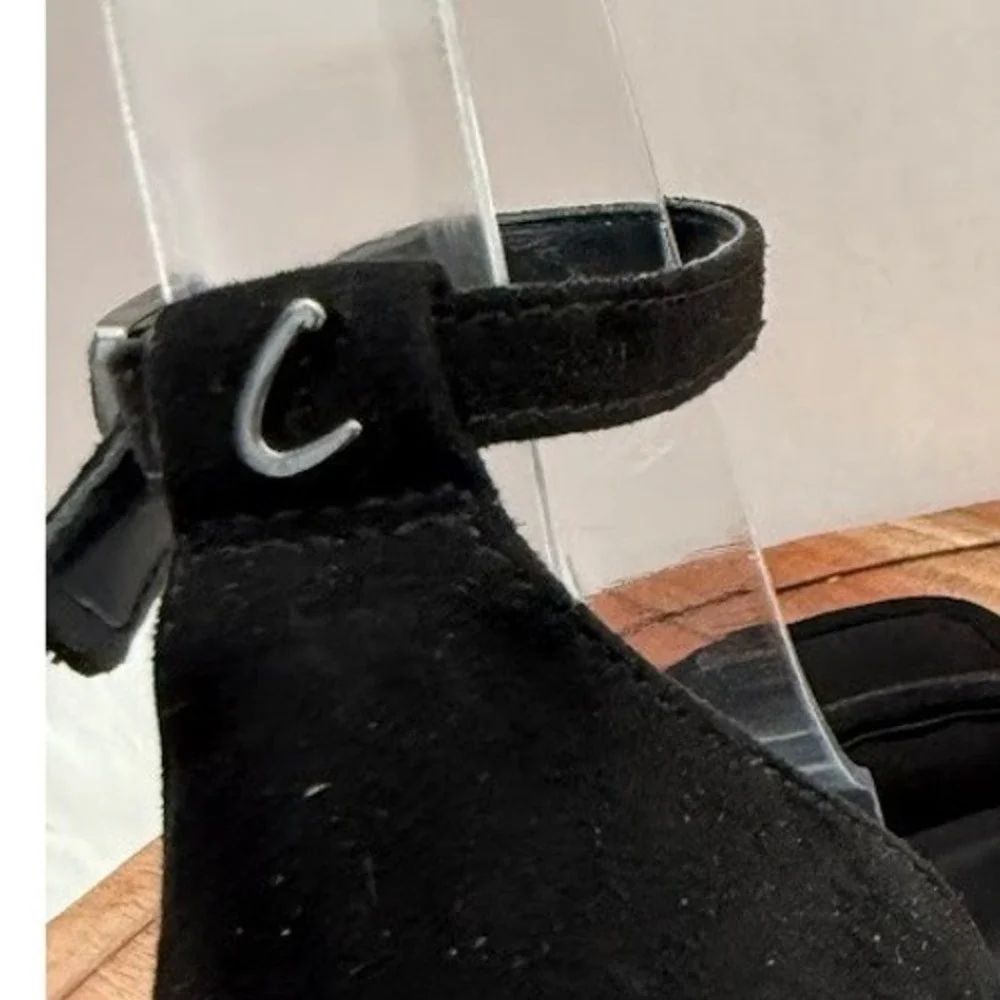 Circus NY Holmes Black Suede Platform Sandals Flared Block‎ Heel Wmns 9M EUR 40